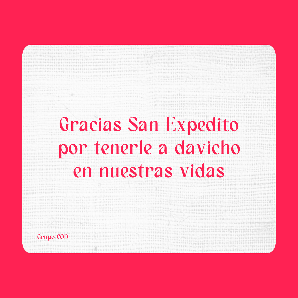 Agradecimiento a San Expedito