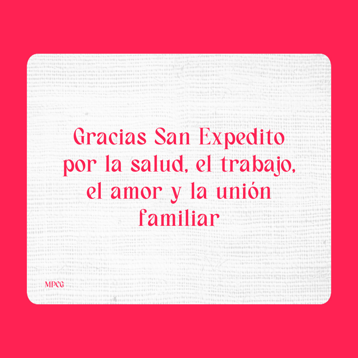 Agradecimiento a San Expedito