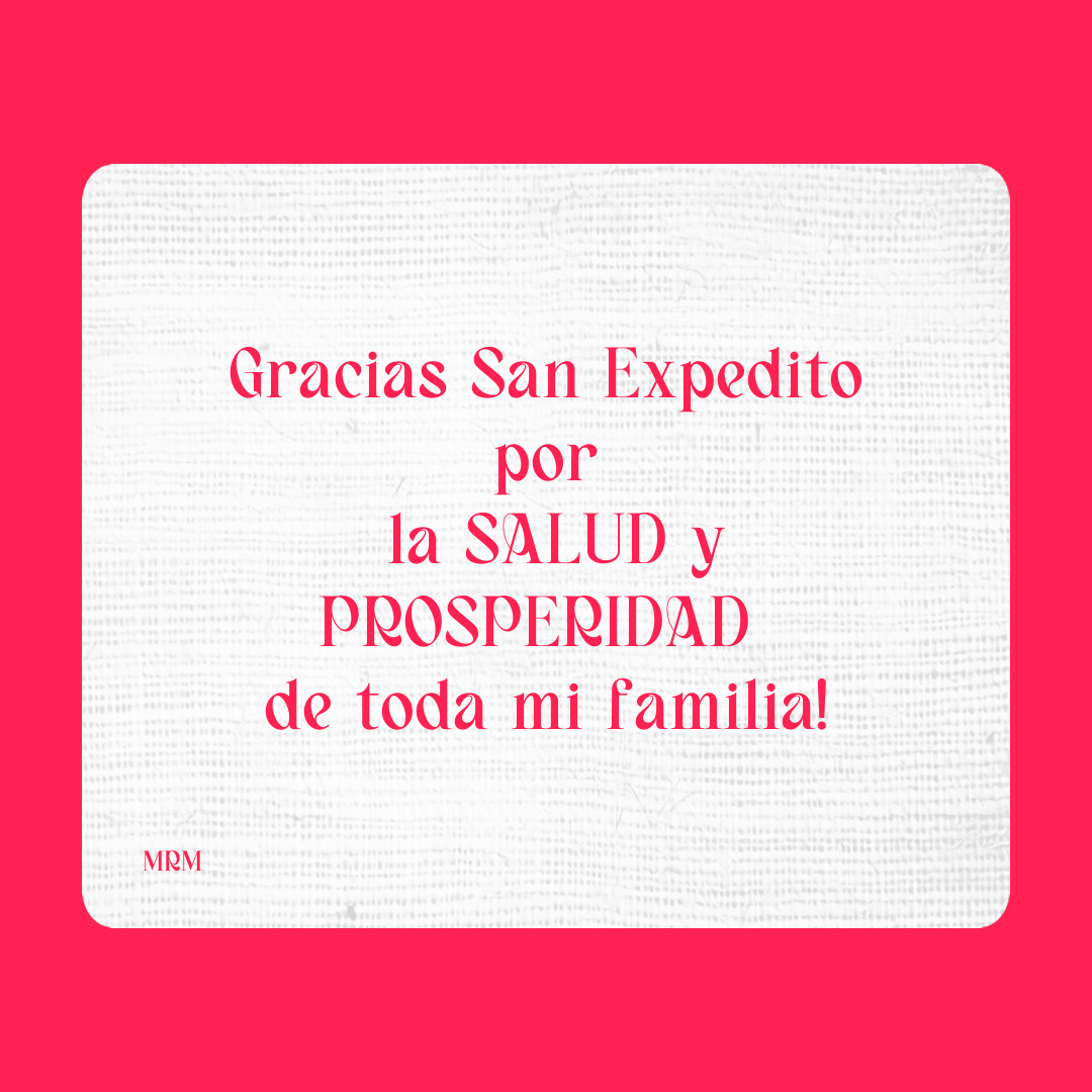 Agradecimiento a San Expedito