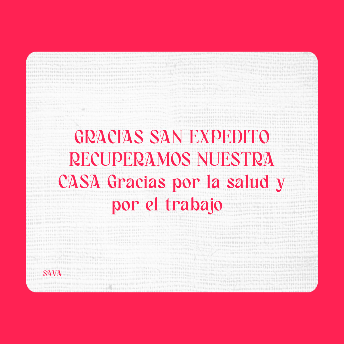 Agradecimiento a San Expedito