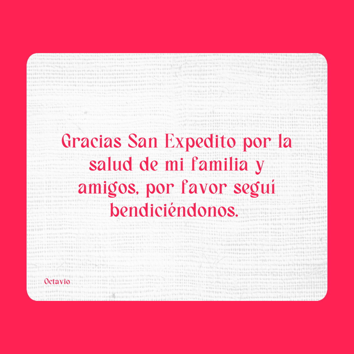 Agradecimiento a San Expedito