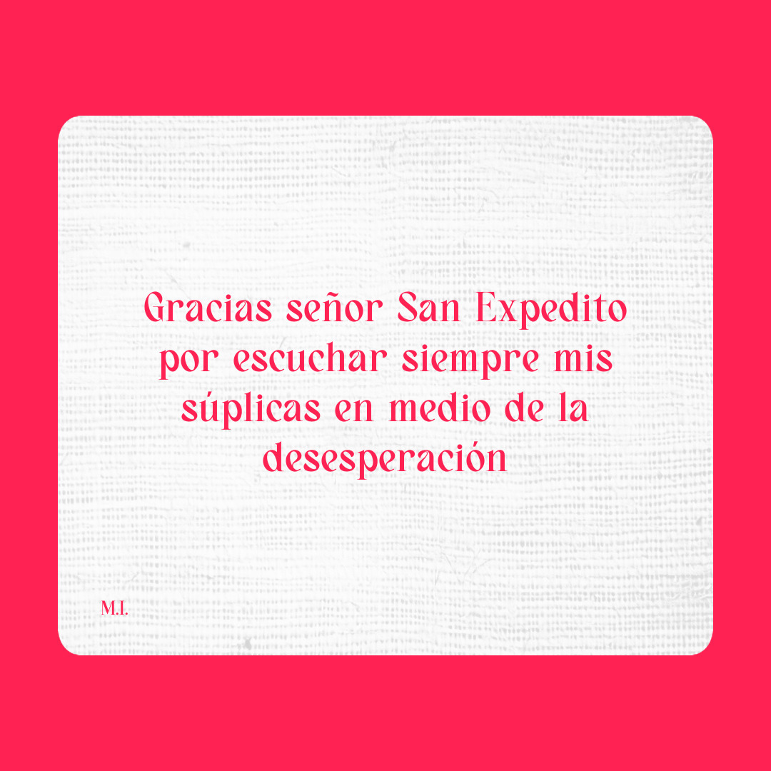 Agradecimiento a San Expedito
