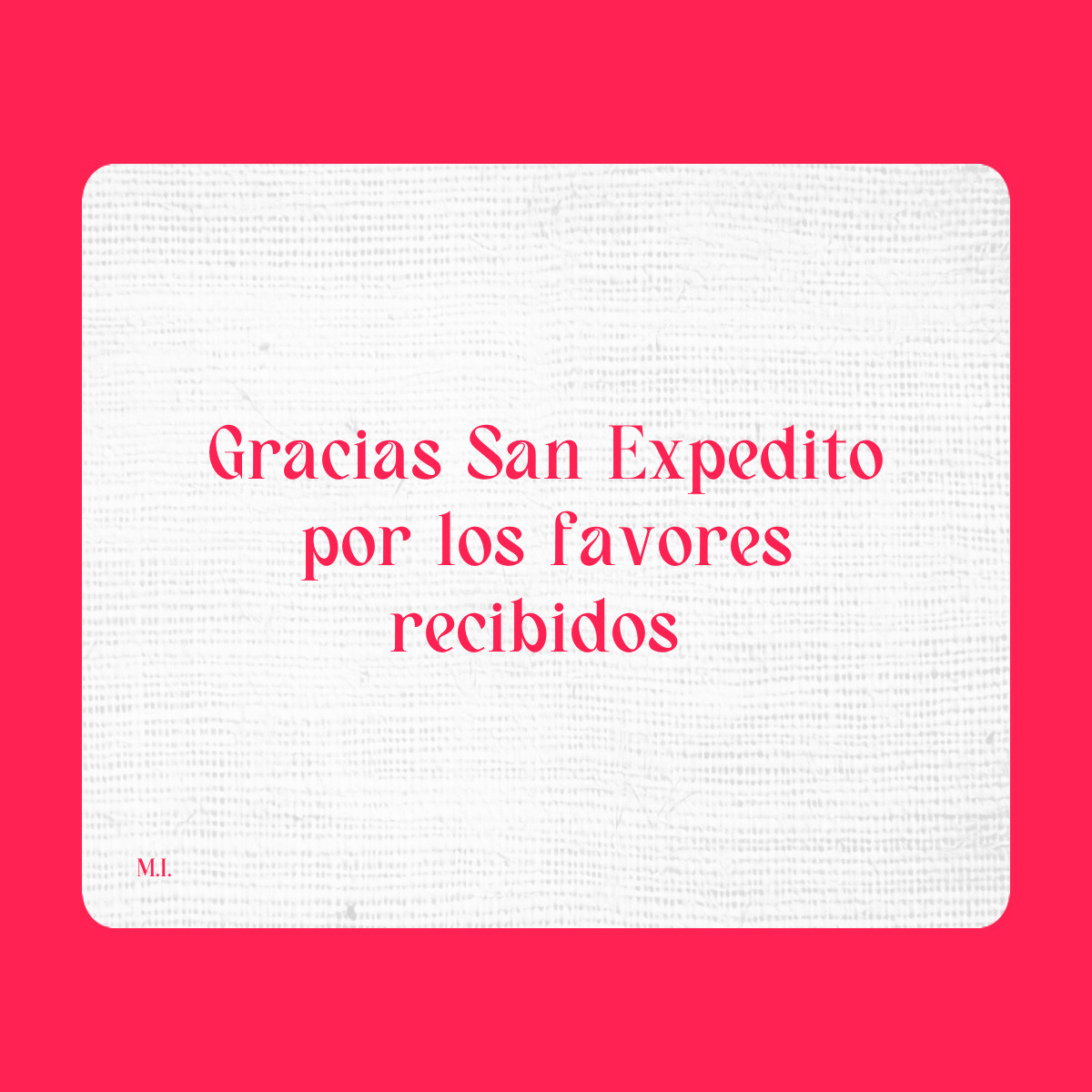 Agradecimiento a San Expedito