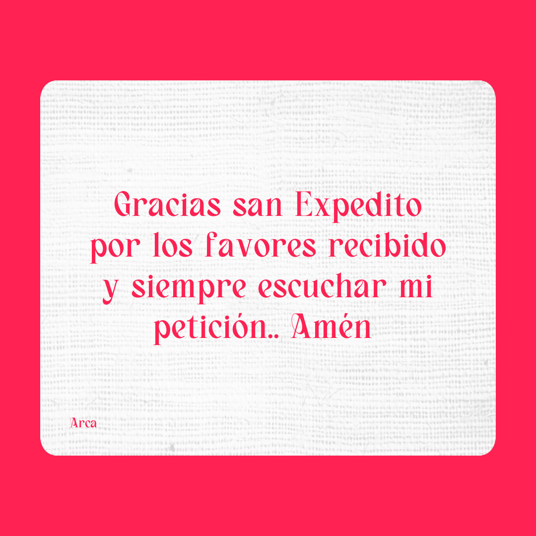 Agradecimiento a San Expedito