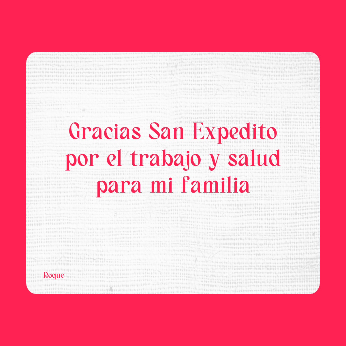 Agradecimiento a San Expedito