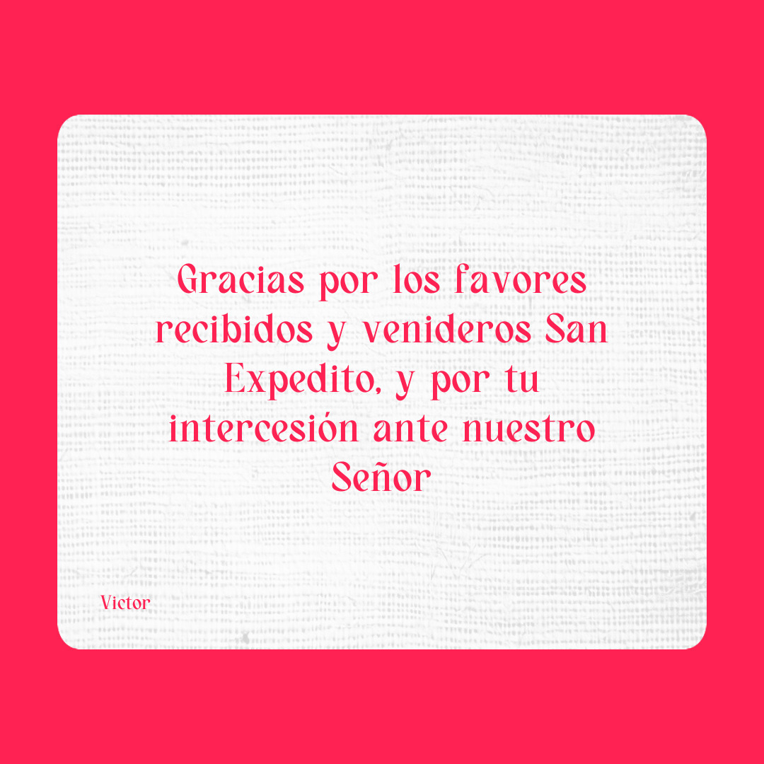 Agradecimiento a San Expedito