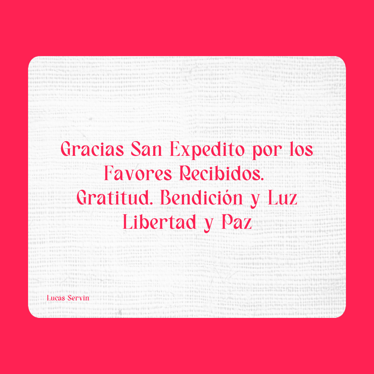 Agradecimiento a San Expedito