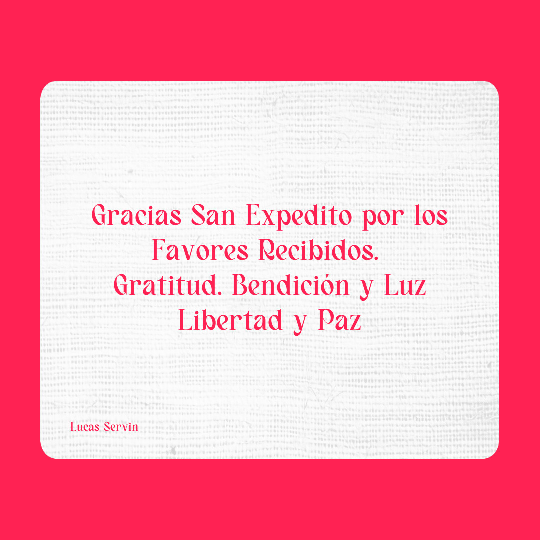 Agradecimiento a San Expedito
